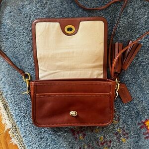 Vintage Coach Brown Leather Crossbody Bag